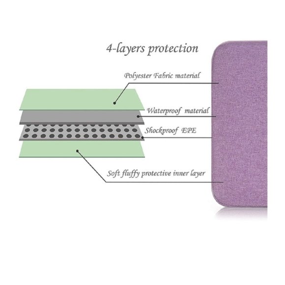 Egiant purple soft fleece lined 11" laptop sleeve - Picture 2 of 7